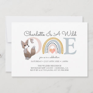 Convite Wild One Watercolor Rainbow Girl é o primeiro ani