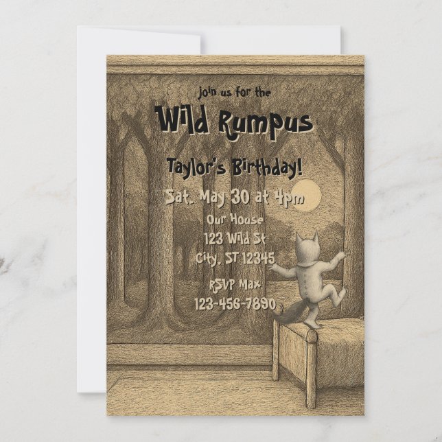 Convite Wild Rumpus Birthday (Frente)