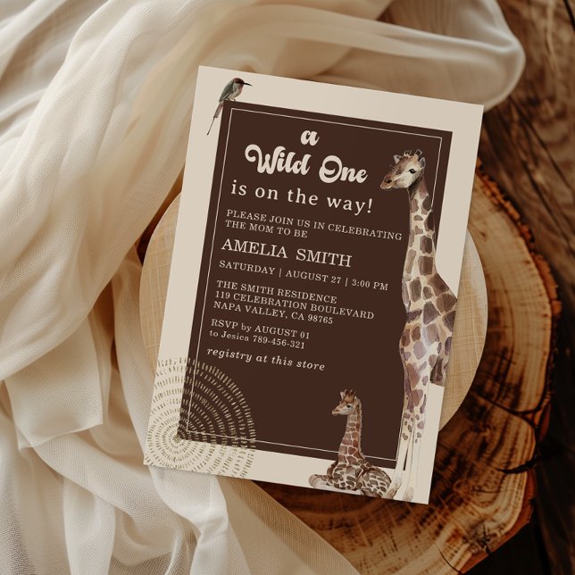 Convite Wild Safari Giraffe Jungle Chá de fraldas (Criador carregado)