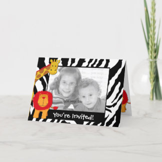 Convite Wild Safari Photo Template Birthday Invitation
