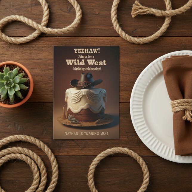 Convite Wild West Birthday (Criador carregado)