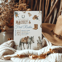 Wild West First Rodeo Cowboy Birthday Ocidental