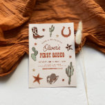 Convite Wild West First Rodeo First Festa de aniversário<br><div class="desc">Este é um modelo de 1º aniversário rodeio do oeste selvagem que apresenta elementos do sudoeste e um rodeio temático emparelhamento de fontes. Todas as fontes e cores são editáveis // Para itens correspondentes, visite a coleção "BONNIE" na loja Sinceramente by Nicole Zazzle. * Se você gosta deste design, mas...</div>