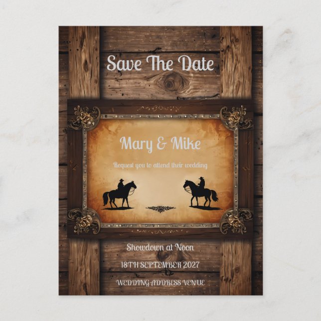 Convite Wild West Novelty Wedding (Frente)