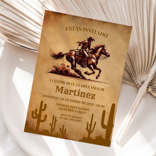 Convite Wild West Vaquero Cowboy Birthday espanhol