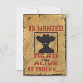Convite WILD WEST WANTED Bar Bat Mitzvah Mesa Escort Card