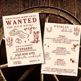 Convite Wild Wild Wife 3-Day Itinerary Bachelorette Party 