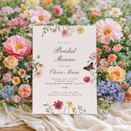 Convite Wildflower and Butterfly Bridal Shower