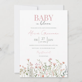Convite Wildflower Baby in Bloom Baby Shower Invitation