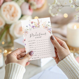Convite Wildflower Baby Predictions Game Card