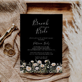 Convite Wildflower Black Brunch com Chá