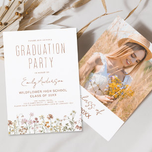 Convite Wildflower Bloom Festa de formatura Boho