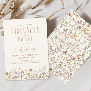 Convite Wildflower Bloom Festa de formatura Boho