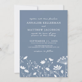 Convite Wildflower Blue Wedding