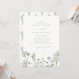 Convite Wildflower Boho Chic Wedding