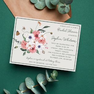 Convite Wildflower Boho Floral Chá de panela