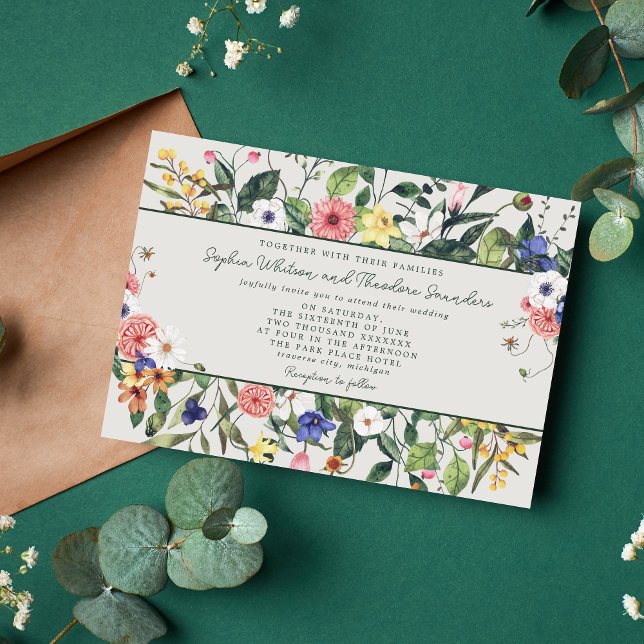 Convite Wildflower Boho Invitation (Criador carregado)
