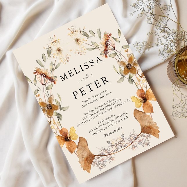 Convite Wildflower Boho Wedding (Criador carregado)