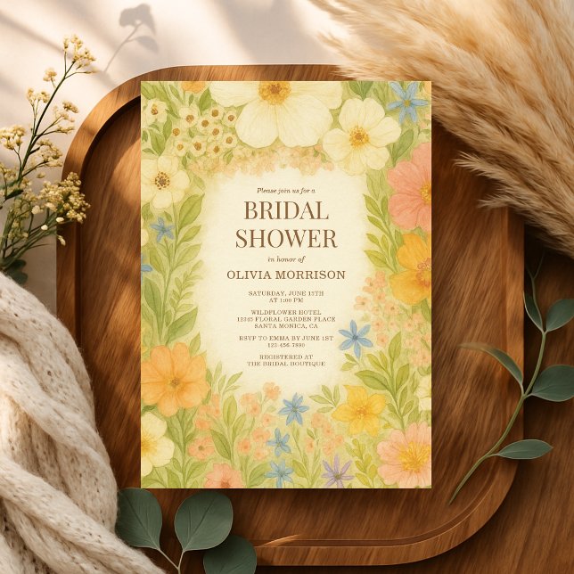 Convite Wildflower Botanical Garden Floral Bridal Shower (Criador carregado)