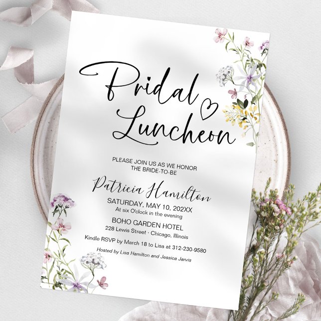 Convite Wildflower Bridal Luncheon (Criador carregado)