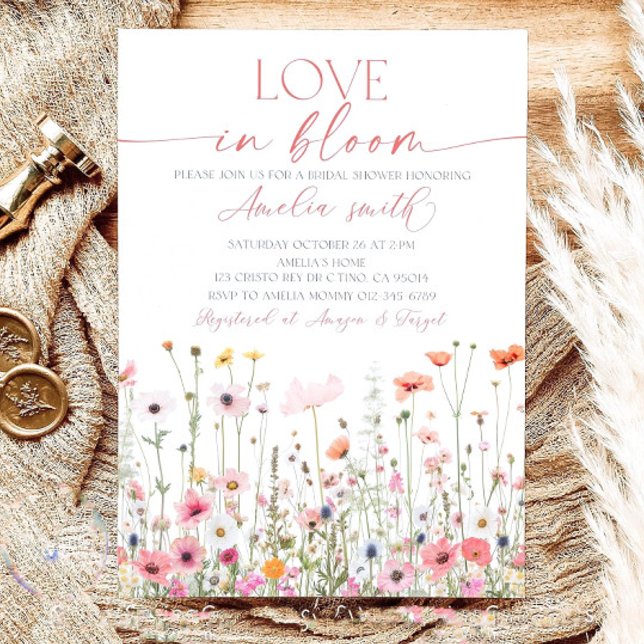 Convite Wildflower Bridal Shower Invitation: Love In Bloom (Criador carregado)
