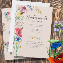 Convite Wildflower Bridesmaids Lunchey Country Floral