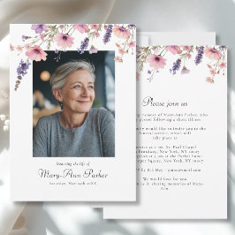 Convite Wildflower "Celebration of Life" Photo Funeral 