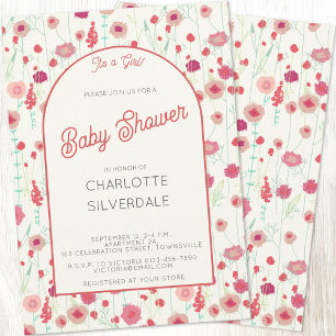 Convite Wildflower É uma Chá de fraldas
