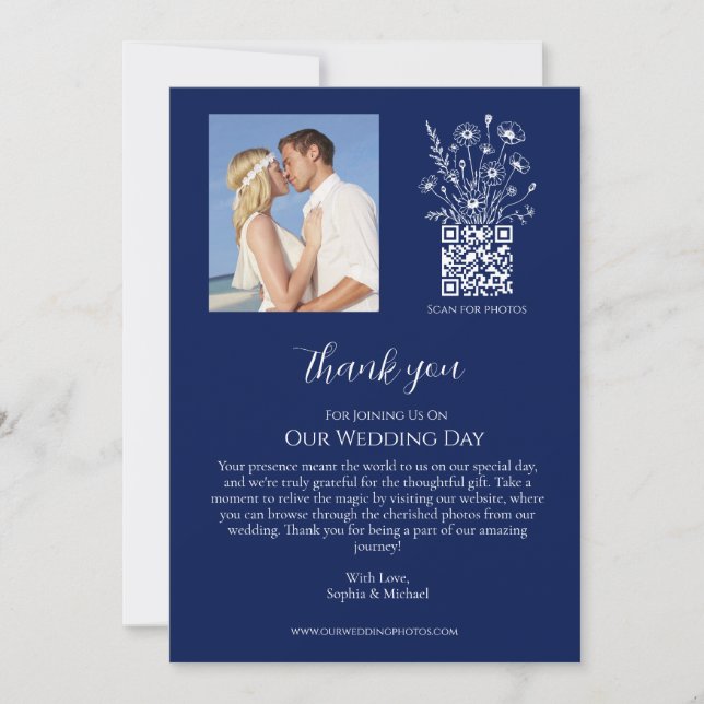 Convite Wildflower Elegance-Weding Obrigado (Frente)