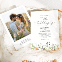 Wildflower Elegante minimalista Foto QR casamento