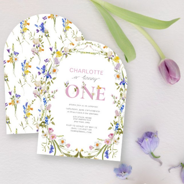Convite Wildflower Está Transformando Um primeiro aniversa (Criador carregado)