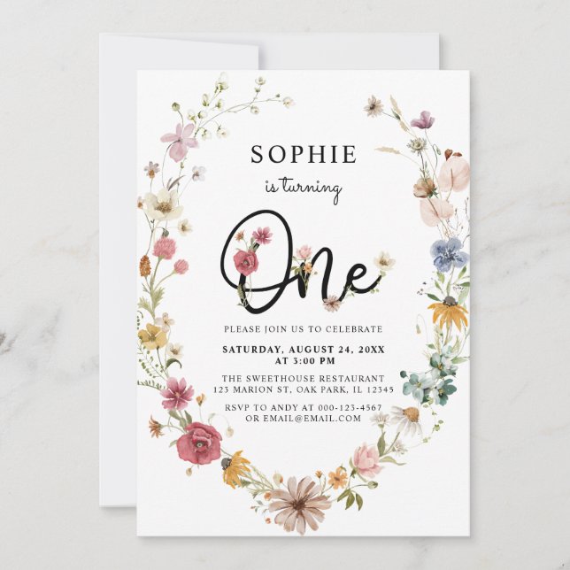 Convite Wildflower Está Transformando Uma Garota primeiro  (Frente)