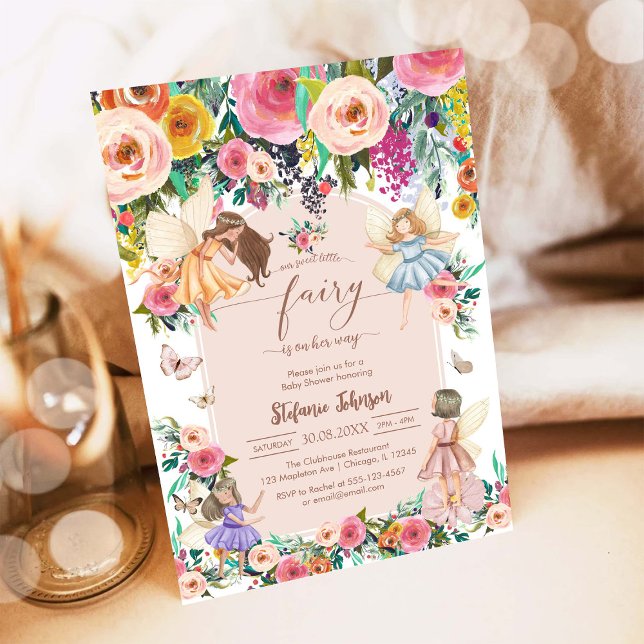 Convite Wildflower Fairy First 1st Birthday Invitation (Criador carregado)