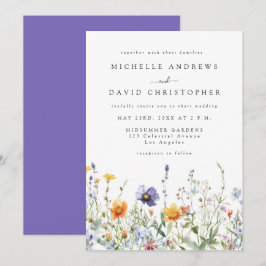 Convite Wildflower Field Wedding Invitation