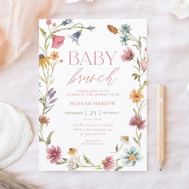 Convite Wildflower Floral Baby Brunch (Criador carregado)