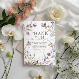 Convite Wildflower Floral Birthday Thank You Card