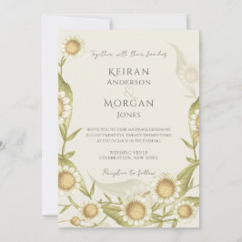Convite Wildflower Floral Elegant Daisy Boho Wedding