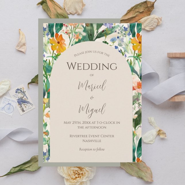 Convite Wildflower Floral Modern Wedding (Criador carregado)