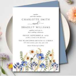 Convite Wildflower Floral Periwinkle Wedding