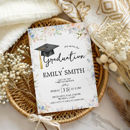 Convite Wildflower Garden Graduation Party Invitation