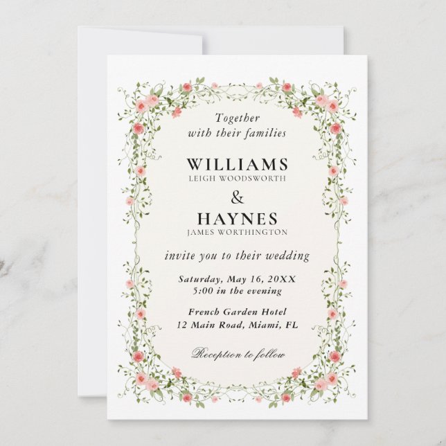 Convite Wildflower Garden Wedding (Frente)