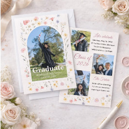 Convite Wildflower graduation invitation