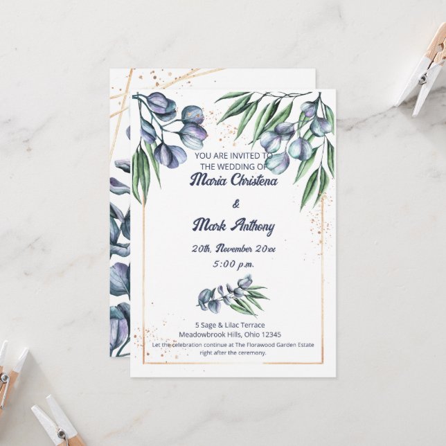 Convite Wildflower Harmony Wedding Invitation  (Frente/Verso In Situ)