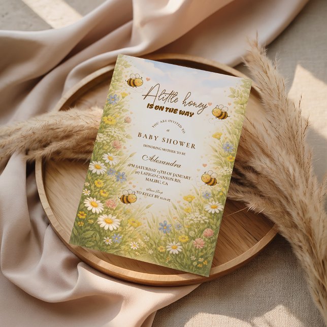 Convite Wildflower Honey Meadow Baby Shower (Criador carregado)