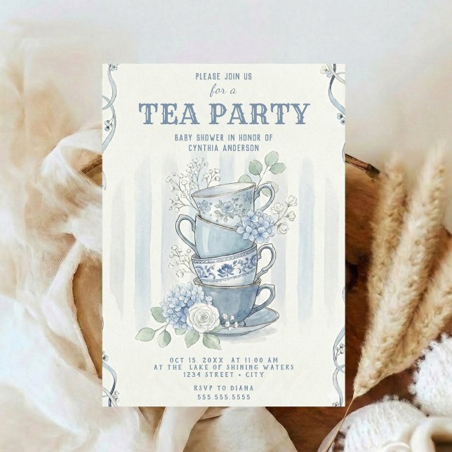 Convite Wildflower-Inspired Tea Party Baby Shower (Criador carregado)