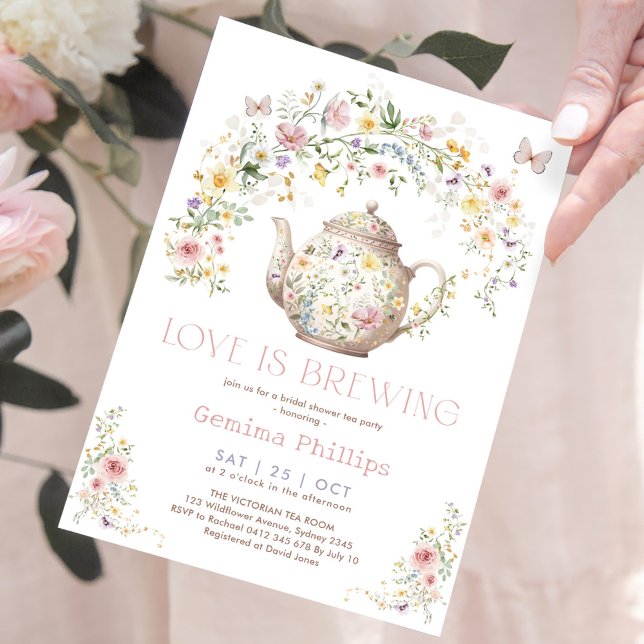 Convite Wildflower Love está criando o Chá de panela do Te (Criador carregado)