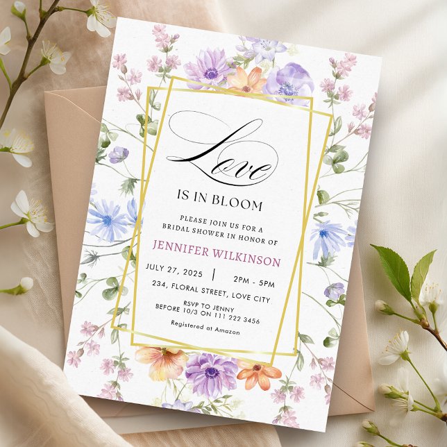 Convite Wildflower Love está em Bloom Chá de panela (Wildflower Love is in Bloom Bridal Shower Invitation)
