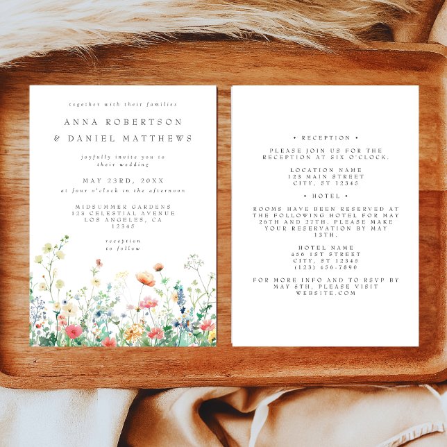 Convite Wildflower Meadow All in One Wedding (Criador carregado)
