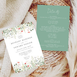 Convite Wildflower Meadow Em Um Casamento