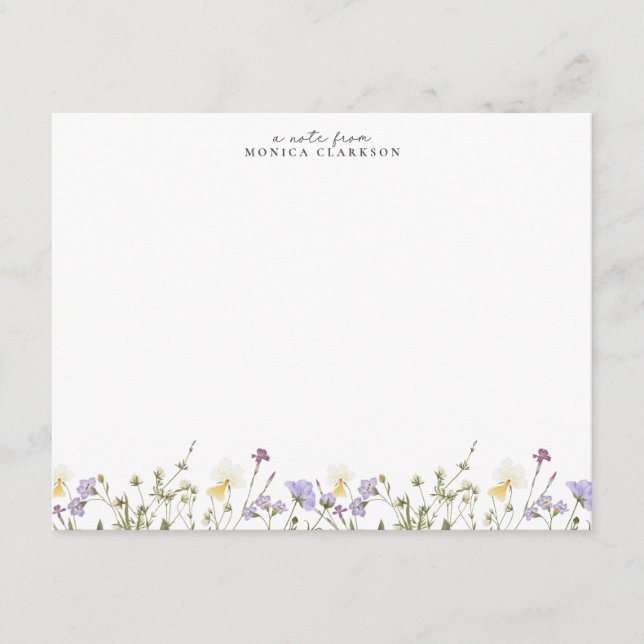 Convite Wildflower Meadow Note Card (Frente)